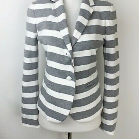 GAP Academy Gray Striped Blazer Jacket 10 - Picture 2 of 8